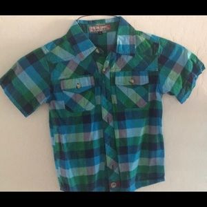 Faded Gear size 5  S/S Multi color Plaid Shirt